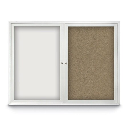 United Visual Products Corkboard, 48"x36", Deep Burgundy/Bronze UV404PLUS-BRONZE-DBURGU